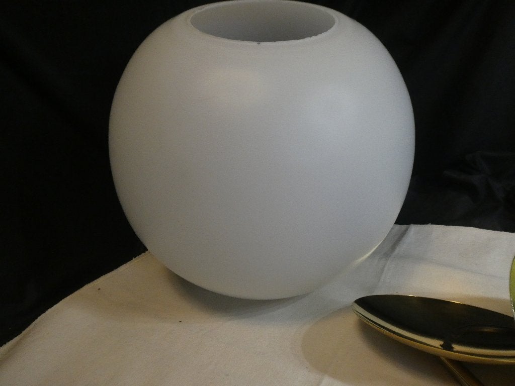 Grote matglazen bol lamp uit de jaren 70, Ophalen of Verzenden, Gebruikt, Glas