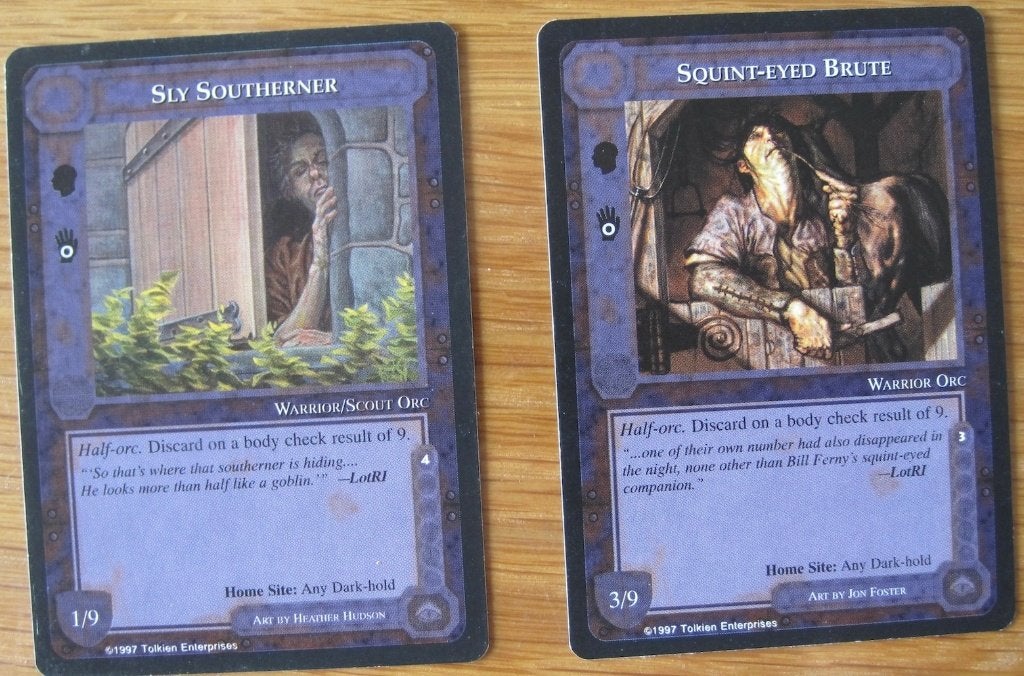 twee trading cards Middle earth - Lord of the Rings - 1997, Verzamelen, Lord of the Rings, Ophalen of Verzenden, Zo goed als nieuw