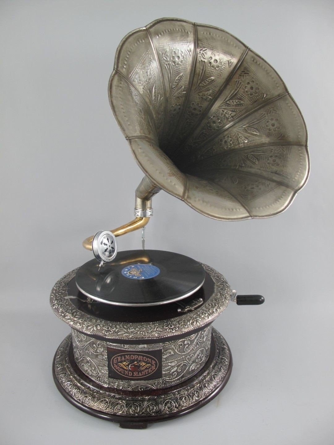 Decoratieve Grammofoon met Zilveren Trechter - 66 cm, Overige merken, Helene Livingstyle, H ggn hfg, 7531TJ