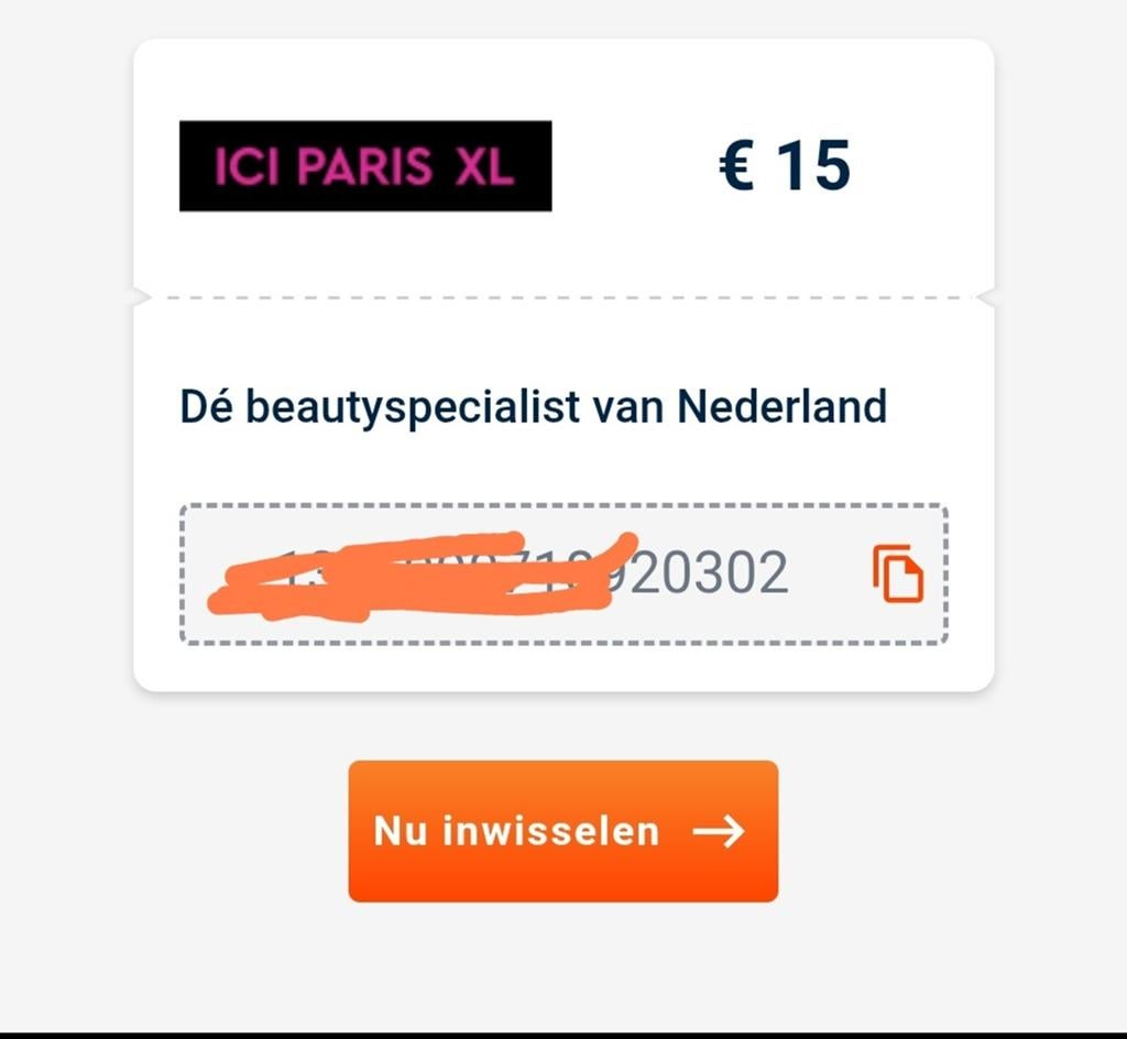 Voucher 15€, Eén persoon, Kortingsbon