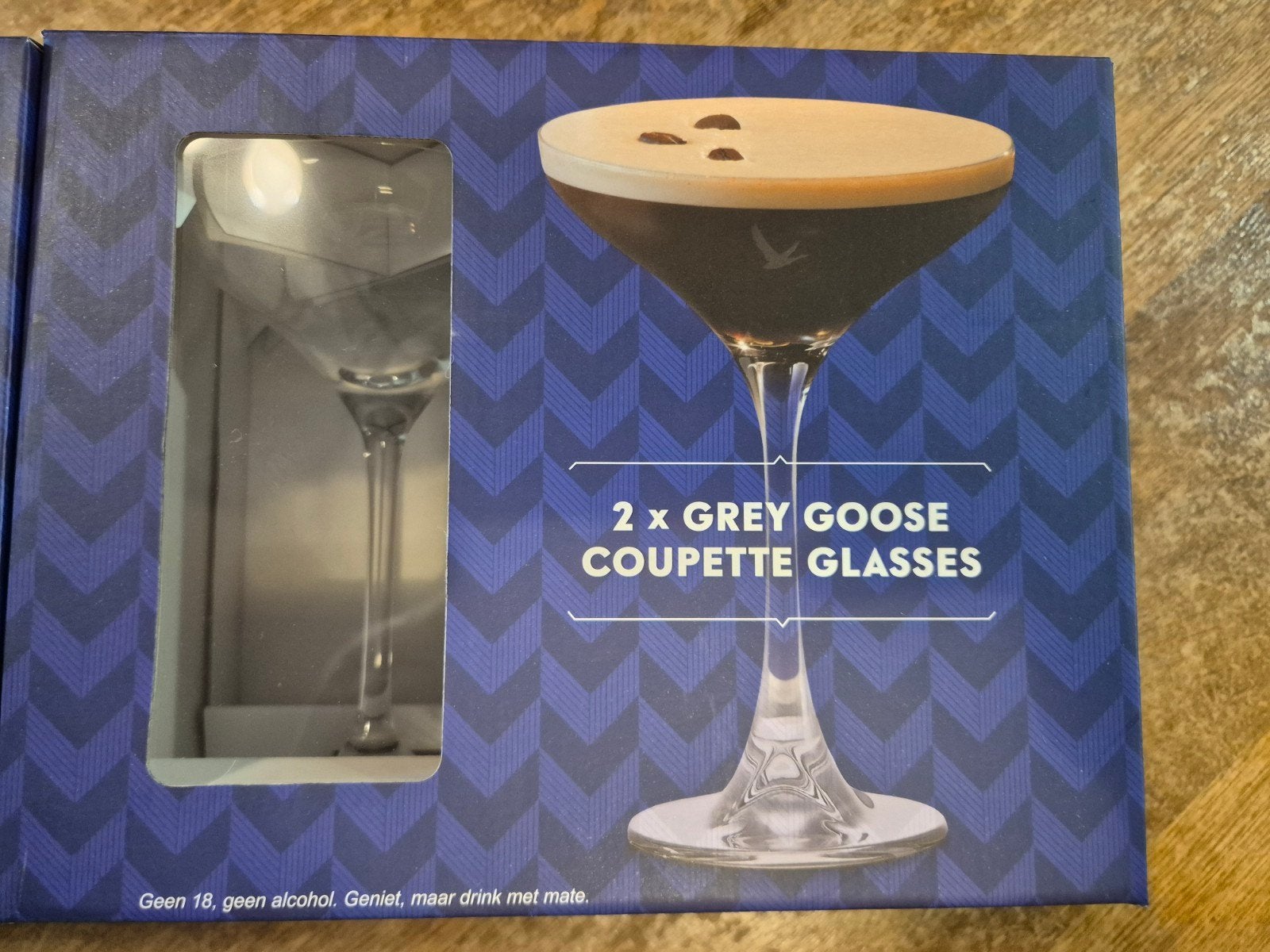 4 Grey Goose Martini Cocktail Glazen - Nieuw in Verpakking, Overige typen, Ophalen of Verzenden, Nieuw, Glas