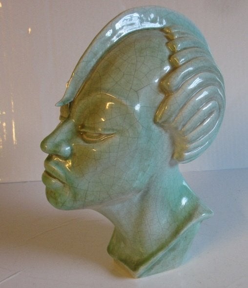 art deco kubistische craquele Afrikaanse man Adnet, Verzenden