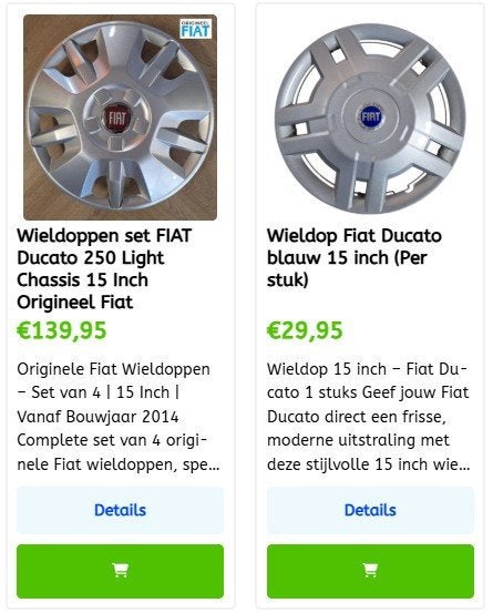 Fiat Ducato Wieldoppen Origineel of after market te koop !, Ophalen of Verzenden, Nieuw