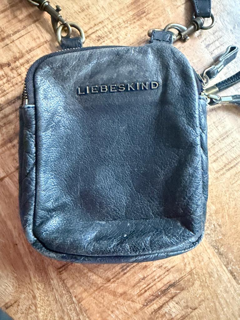 Liebeskind leren tasje, 3 vakken zwart, Ophalen of Verzenden, Zo goed als nieuw, Zwart, Schoudertasje