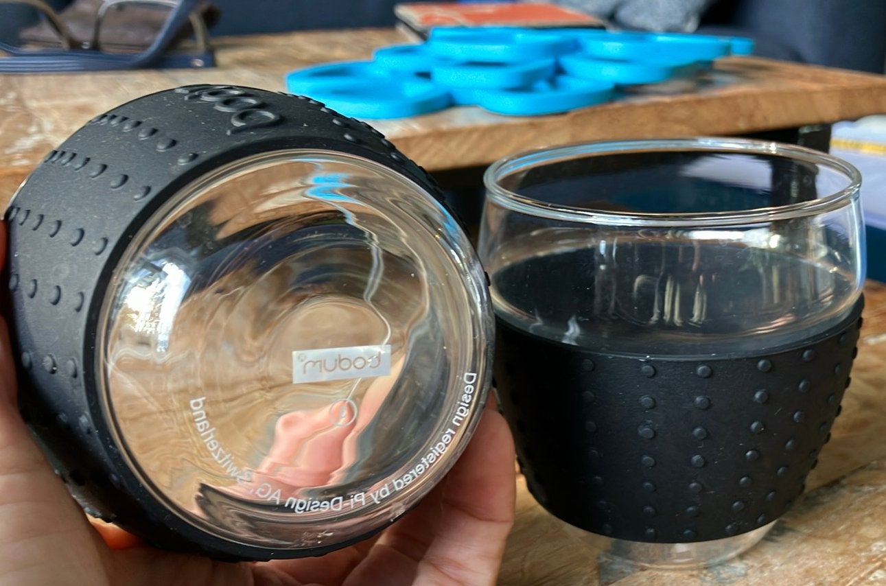 Bodum theeglazen met zwart rubberen ring, Ophalen, Glas, Overige stijlen, Kop(pen) en/of Schotel(s)