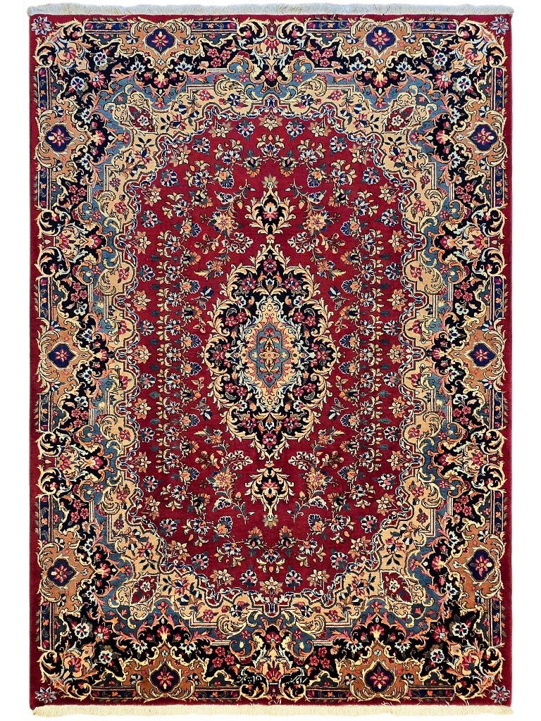 Prachtige Handgeknoopte Perzische Sabzewar 300x200 cm, Ophalen, Blauw, 200 cm of meer, Klassiek Perzisch