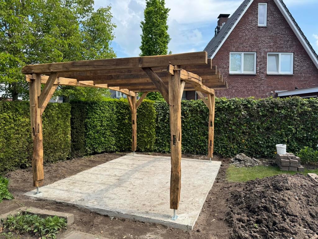 Eiken overkapping, tuinhuis, kapschuur op maat gemaakt, Ophalen, Eiken, Overige typen, Nieuw