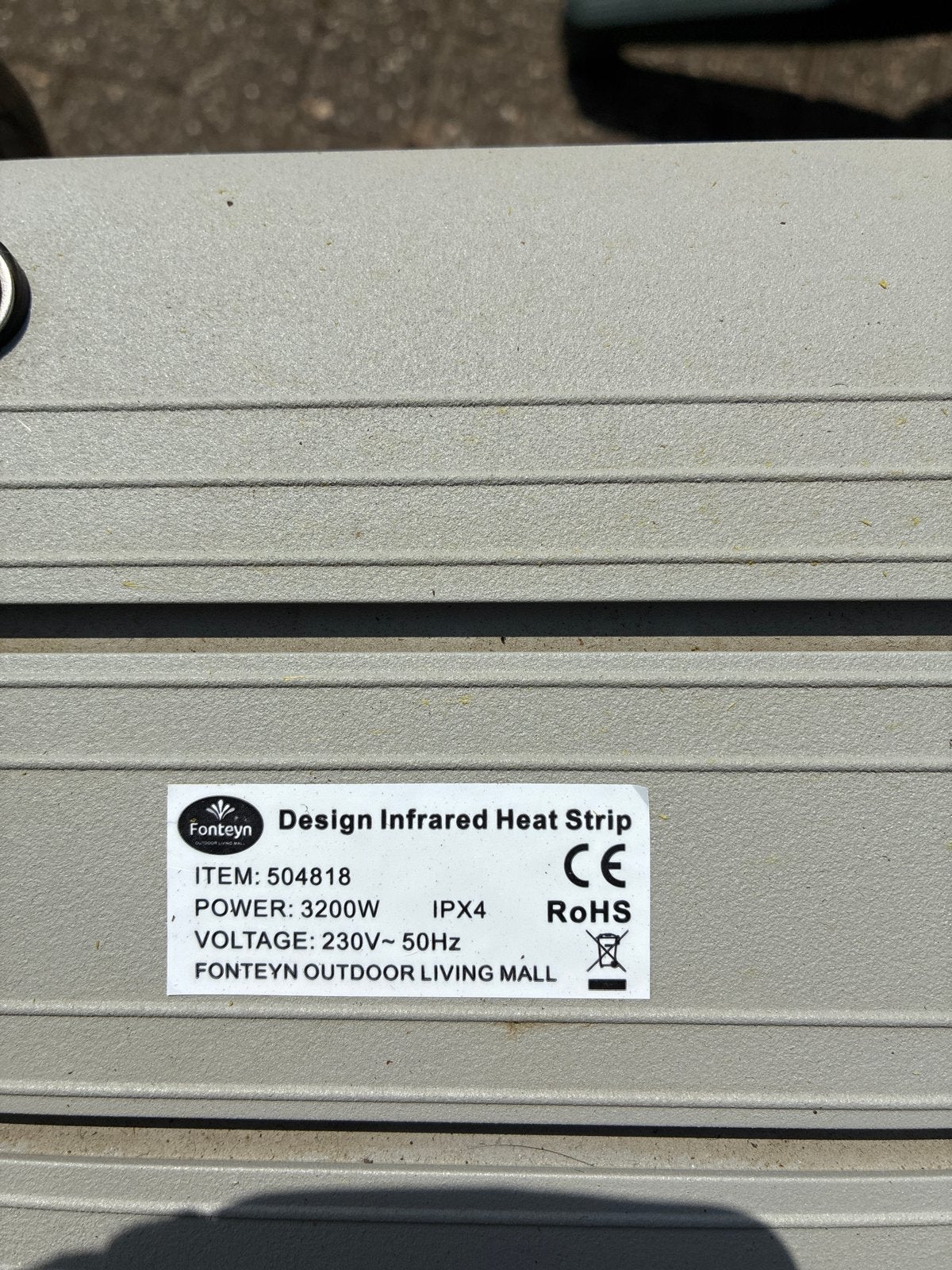 Fonteyn Design Infrarood Heat Strip 3200W., Elektrisch, Gebruikt, Ophalen of Verzenden, Waterbestendig