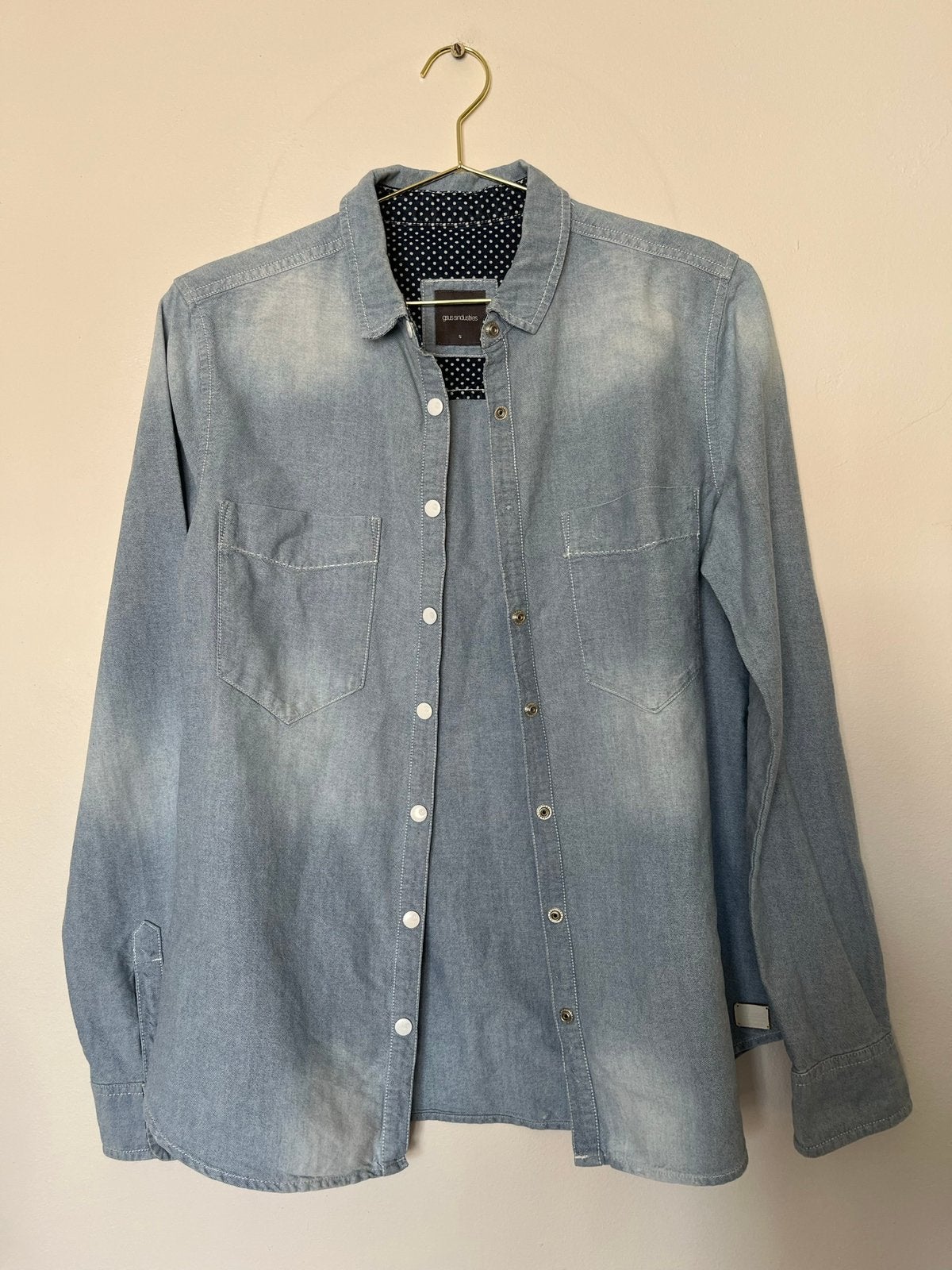 Gsus S Indigo Gaucha Twisted Classics spijkerblouse polkadot, Gsus, Blauw, Ophalen of Verzenden, Maat 36 (S)