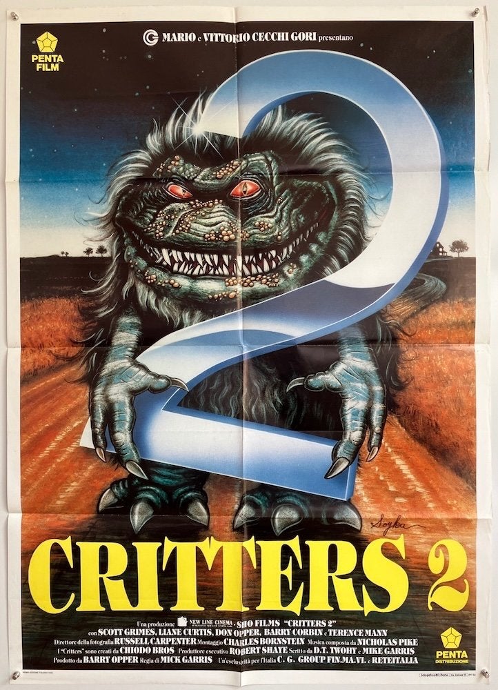 Critters 2 (1988) - Originele filmposter, Verzenden, Gebruikt, A1 t/m A3, Film en Tv