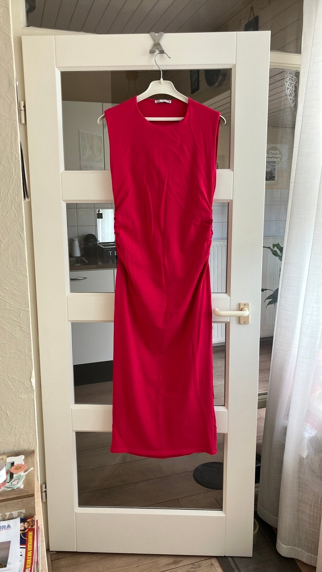 Zara roze stretch koker japon mt L, Maat 46/48 (XL) of groter, Ophalen of Verzenden, Zo goed als nieuw, Roze