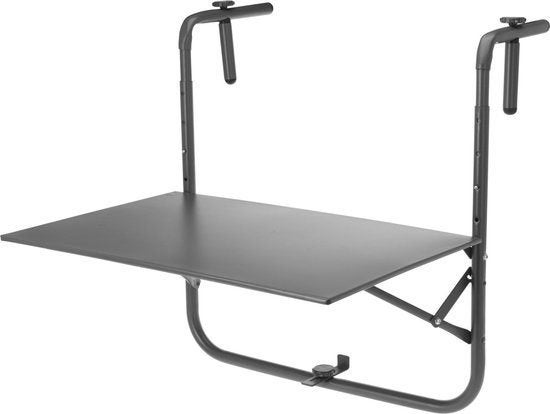Balkontafel balkon tafel matzwart, Ophalen of Verzenden, Zo goed als nieuw, Rechthoekig, Metaal