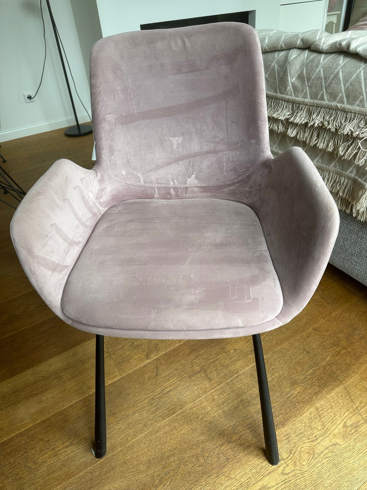 Roze fluwelen stoel - Zuiver, Ophalen, Gebruikt, Overige kleuren, Eén