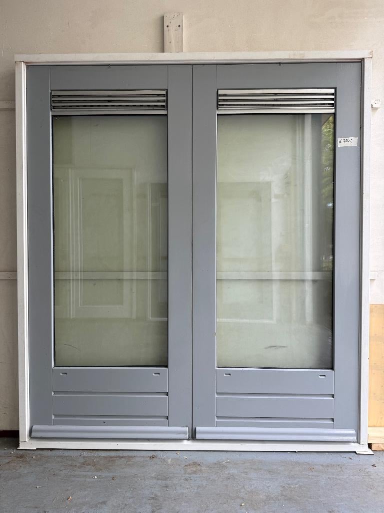 Kozijn met openslaande tuindeuren, Doe-het-zelf en Verbouw, Ophalen, 120 cm of meer, Overige typen, Zo goed als nieuw
