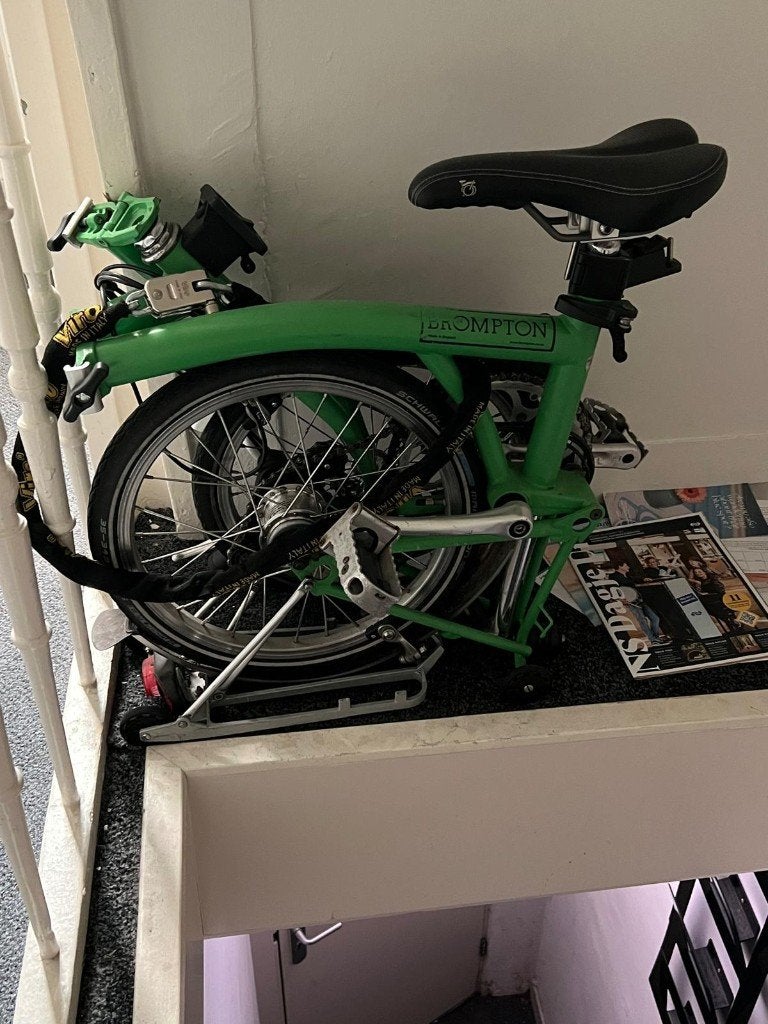 Brompton 6 gear green foldable bike, Ophalen, Zo goed als nieuw, Brompton