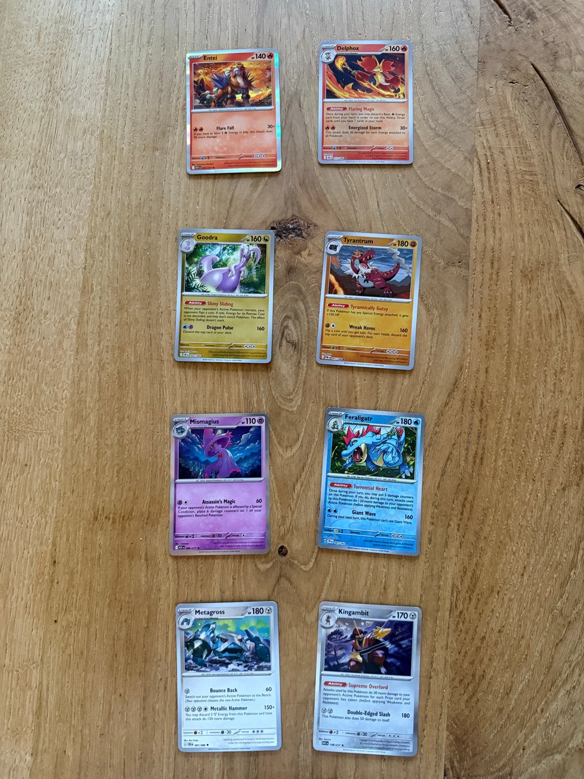 8 verschillende Pokémon holo kaarten, Ophalen of Verzenden, Zo goed als nieuw, Meerdere kaarten, Foil