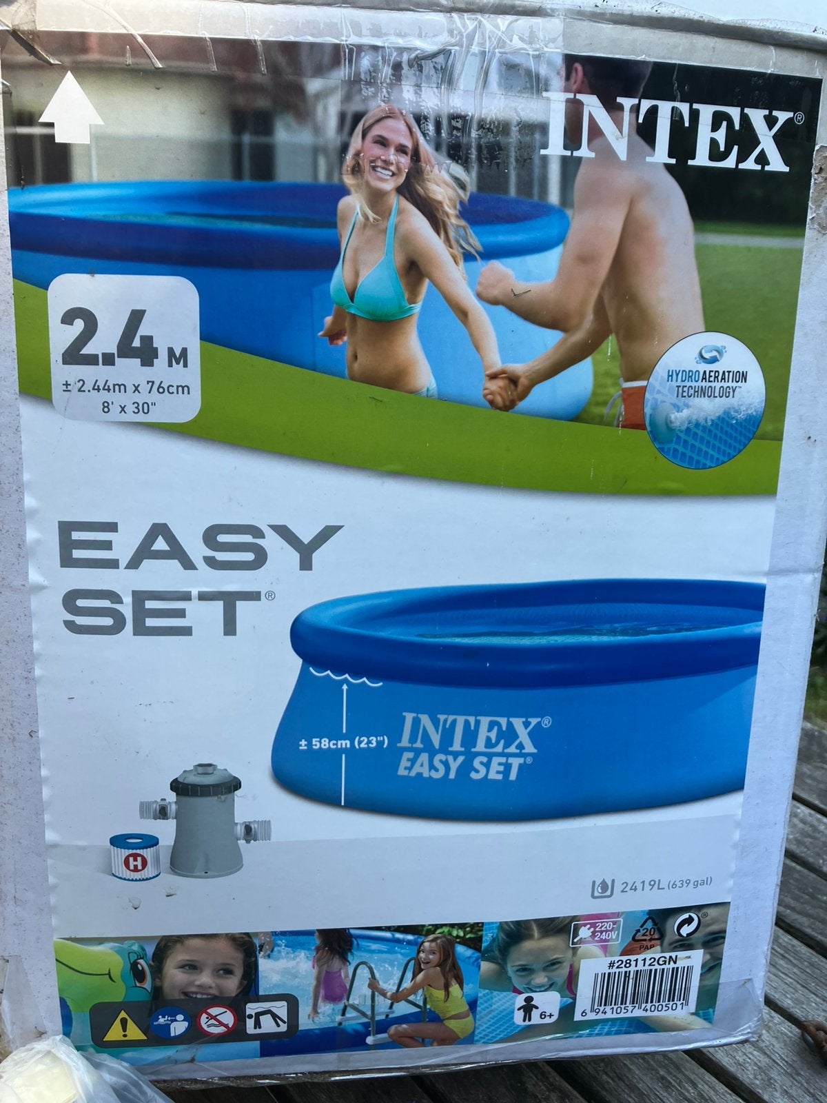 Intex opblaasbaar Zwembad 244 x 76 cm incl afdekzeil pomp, Opblaaszwembad, Rond, Ophalen of Verzenden, Zo goed als nieuw