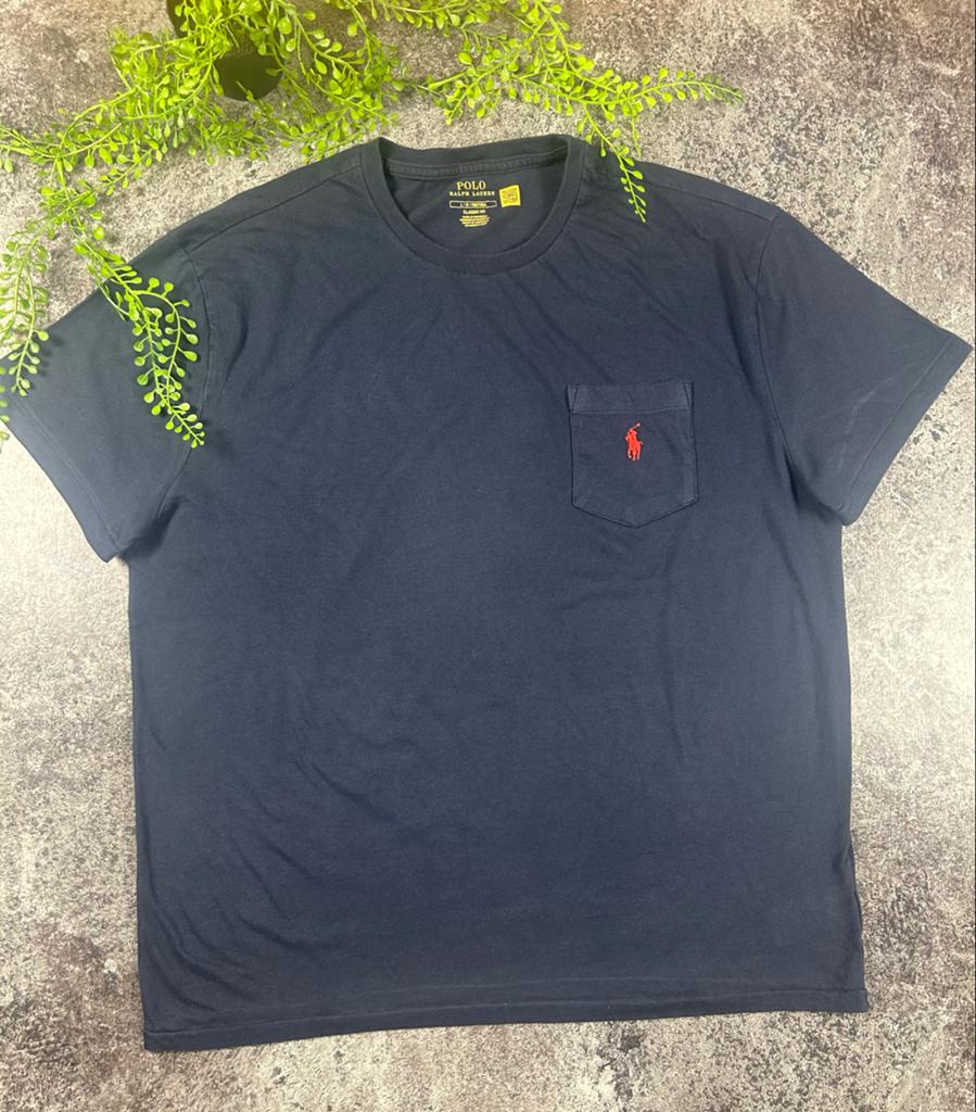 Ralph Lauren Classic Fit Pocket T-Shirt Navy Blauw - Maat L, Ophalen of Verzenden, Zo goed als nieuw, Maat 52/54 (L), Blauw