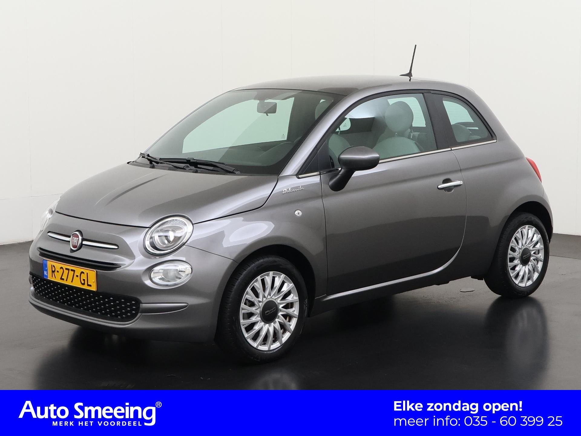 Fiat 500 1.0 Hybrid Dolcevita | Panoramadak | Zondag Open!, Voorwielaandrijving, Stof, Euro 6, 4 stoelen