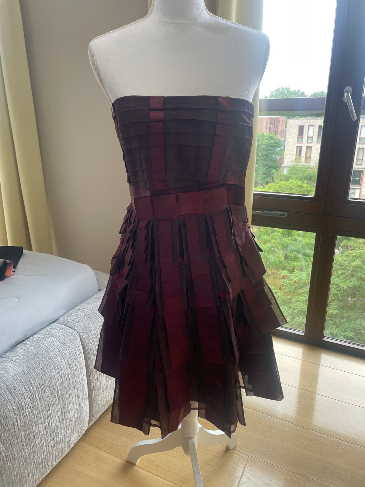 Karen Millen Strapless Jurk - Maat 36 (S), Ophalen of Verzenden, Zo goed als nieuw, Maat 36 (S), Boven de knie