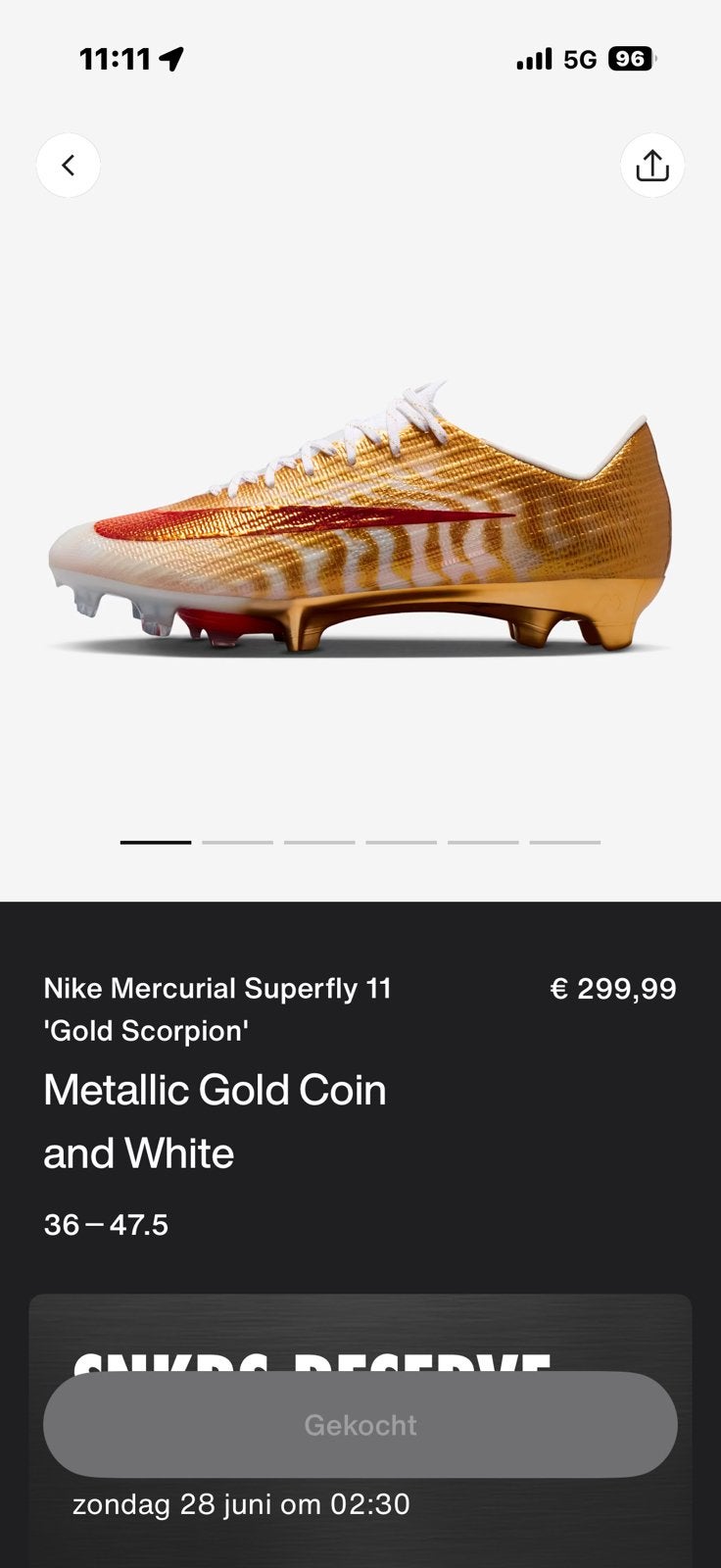 Nike superfly 11 gold scorpion ronaldo maat 44, Ophalen of Verzenden, Nieuw, Schoenen