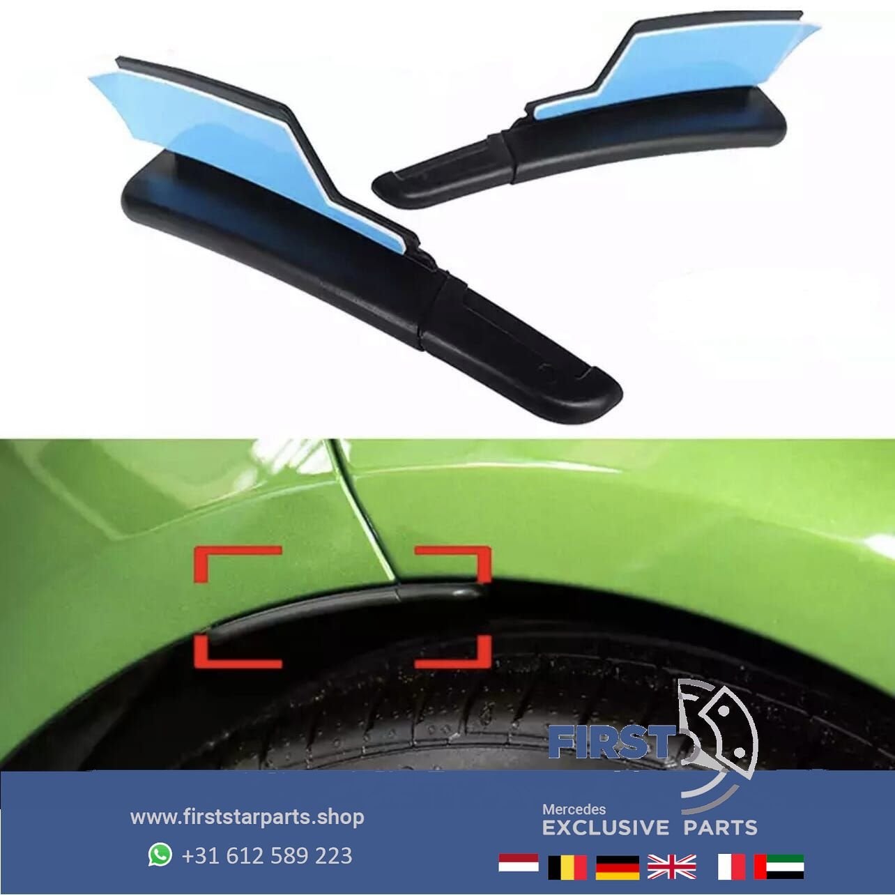 AMG WIELKAST AERO SPLITTER SET ACHTERSCHERM SPOILER L/R Merc, Gebruikt, Ophalen of Verzenden, -, -
