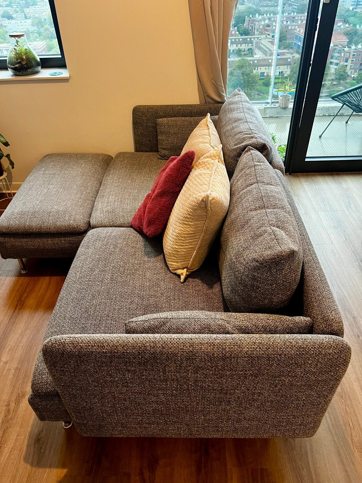 Ikea soderhamn - Grijs Stof, Ophalen, 100 tot 125 cm, Hoekbank, Driepersoons