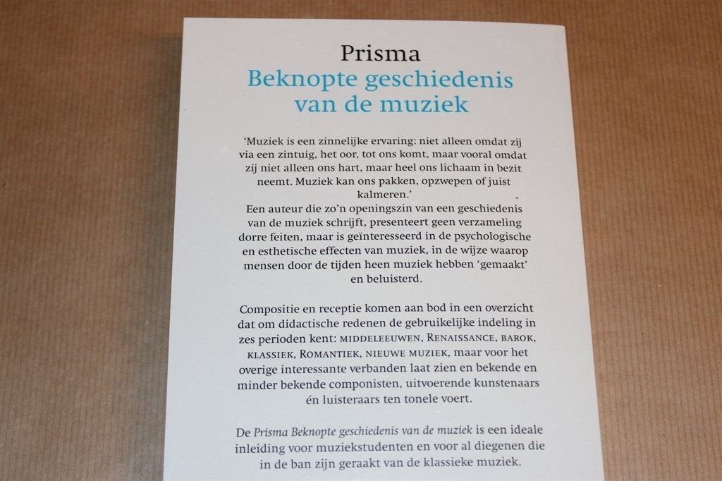 Beknopte Geschiedenis Muziek — Prisma Boek Met Voorbeelden, Ophalen of Verzenden, Zo goed als nieuw
