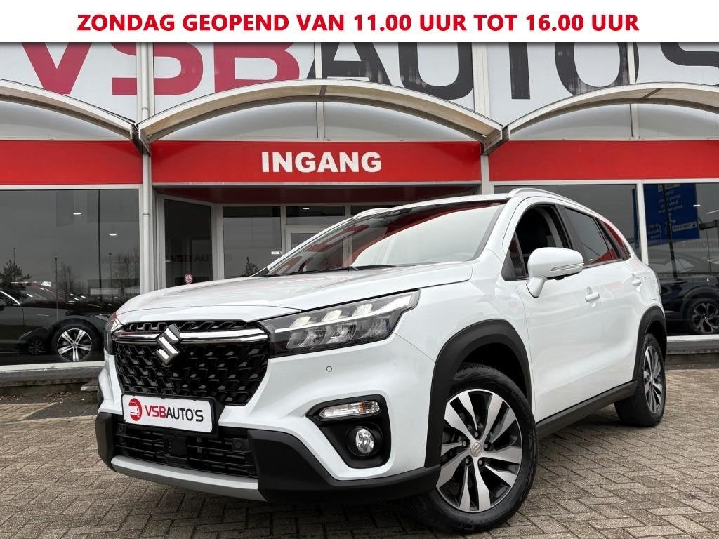 Suzuki S-CROSS SX4 1.4 BOOSTER-JET HYBRID 4x4 FACELIFT HALF-, Auto's, Gebruikt, Met garantie (alle), Wit, Leder