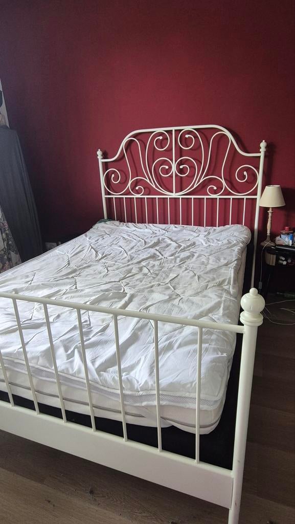 Bed ikea, Ophalen, Wit, Tweepersoons, 140 cm