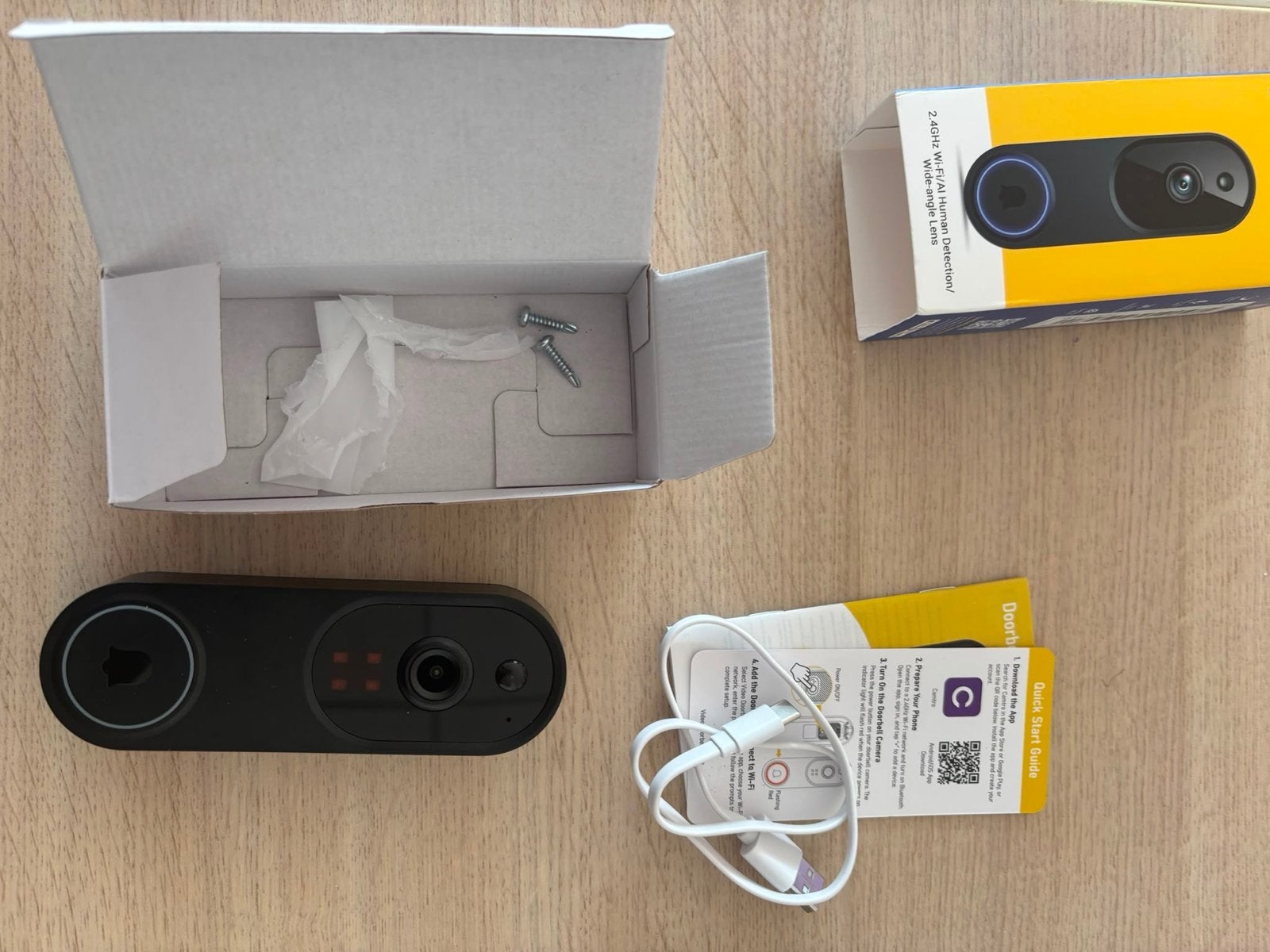 Slimme Deurbel Camera met AI Detectie en Nachtzicht, Ophalen of Verzenden, Bewegingsdetectiesensor, Zo goed als nieuw, Draadloos