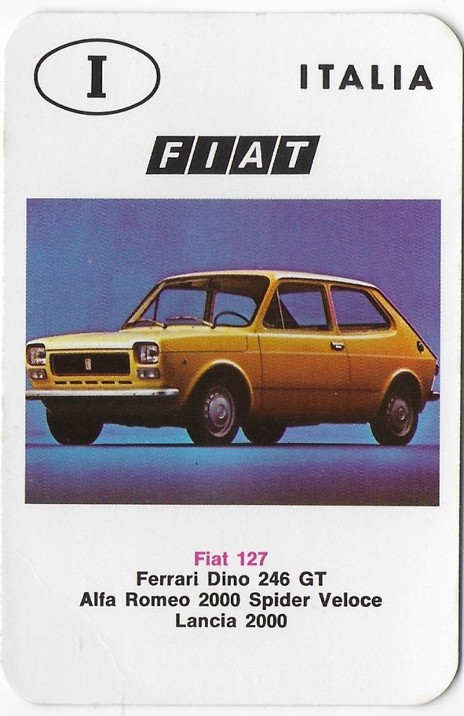 ak1018-- Autokaartje Italia Fiat 127, Ophalen of Verzenden, Zo goed als nieuw, Auto's