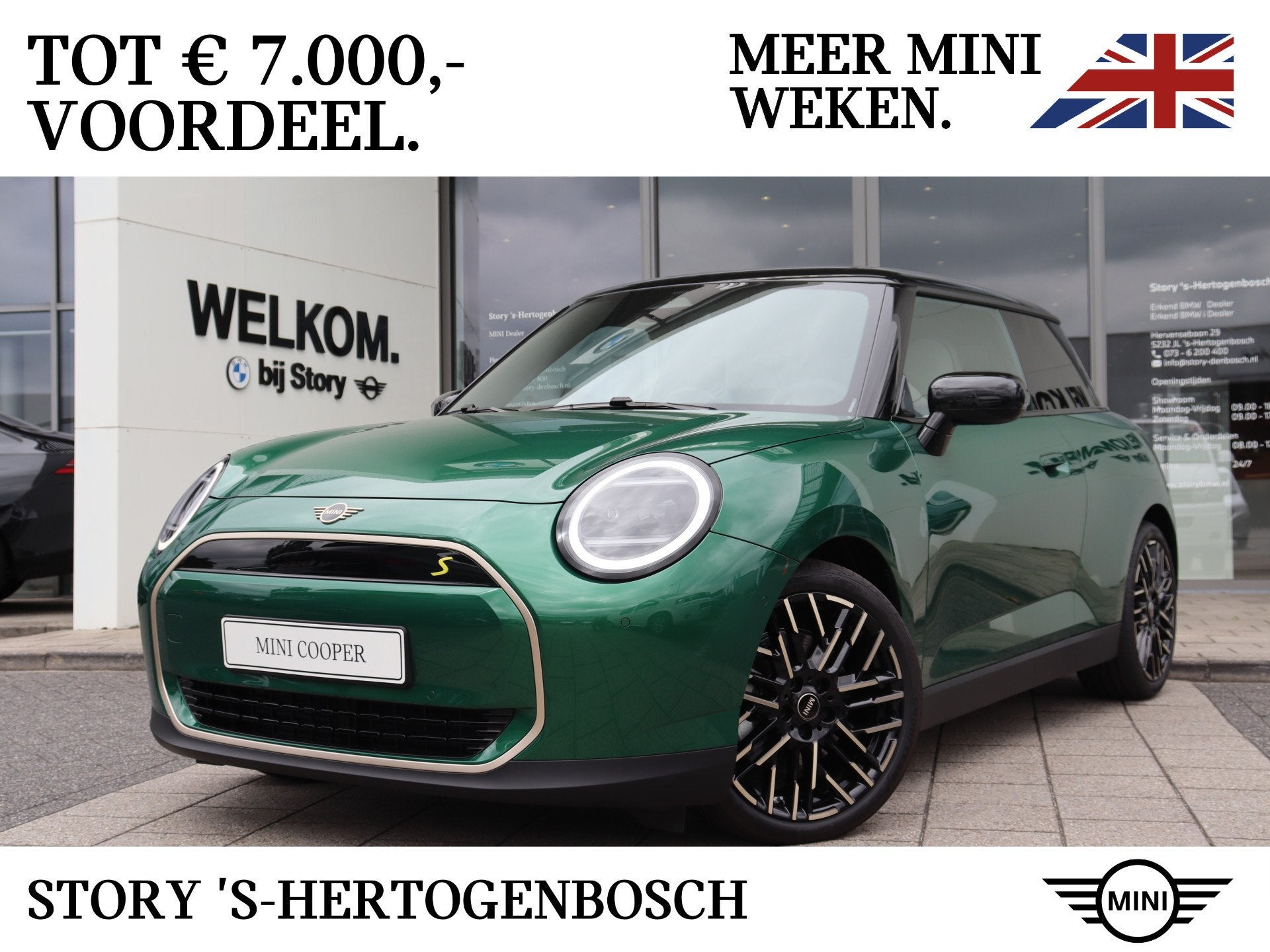 MINI Hatchback Cooper SE / Favoured / Pakket M / 18" Night F, Auto's, Beige, 4 stoelen, Mini Electric, Leder