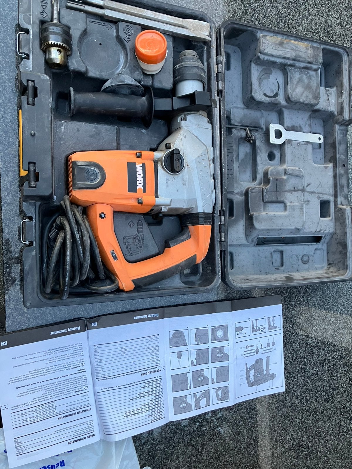 Boorhamer Worx  WX 333, Ophalen, Gebruikt, 600 watt of meer, Boor- en/of Breekhamer