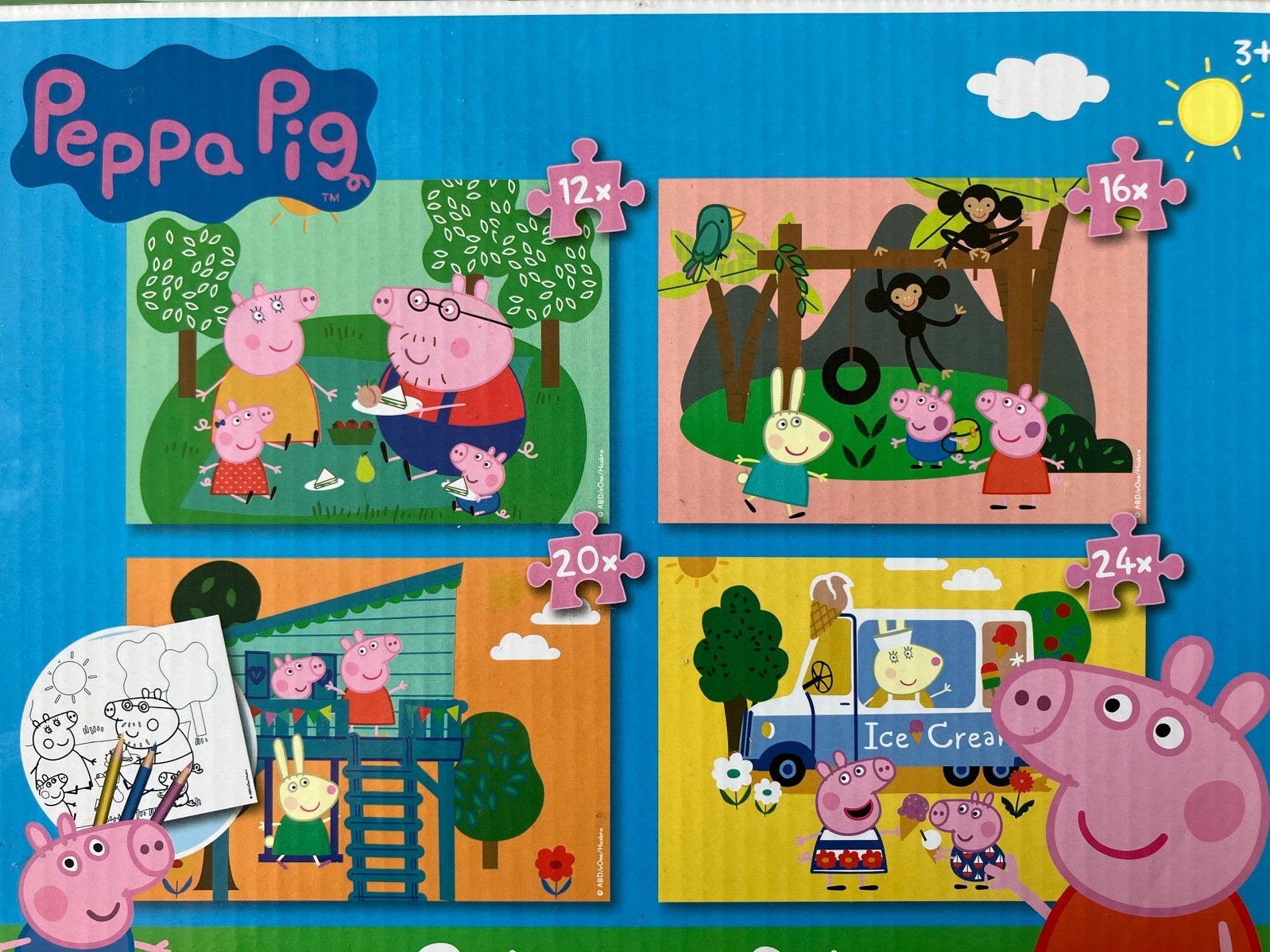 4 Peppa Pig Puzzels voor Kinderen, Ophalen, 10 tot 50 stukjes, Gebruikt, 2 tot 4 jaar