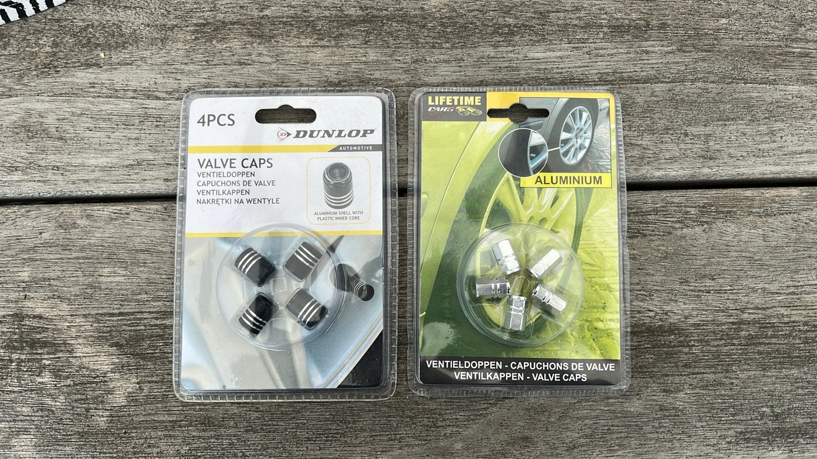 2 sets ongebruikte ventieldoppen auto: Dunlop en Lifetime, Ophalen of Verzenden, Nieuw