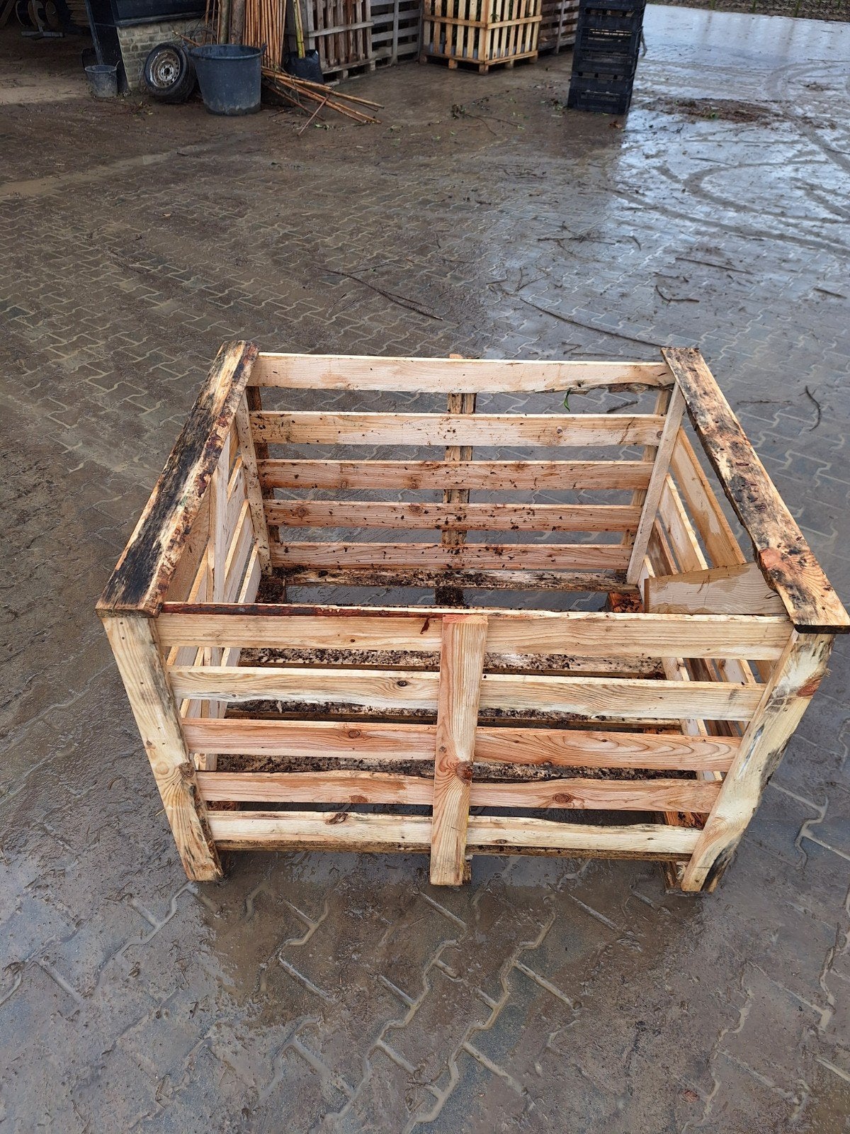 Houten palletboxen 15 stuks, Doe-het-zelf en Verbouw, Kratten en Dozen, Ophalen, Doos, 100 cm of meer, 60 cm of meer
