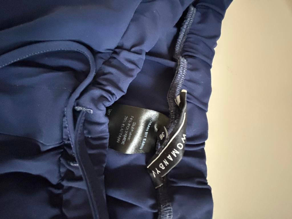 Woman by earn stretch broek marine blauw M, Ophalen of Verzenden, Zo goed als nieuw, Blauw, Lang