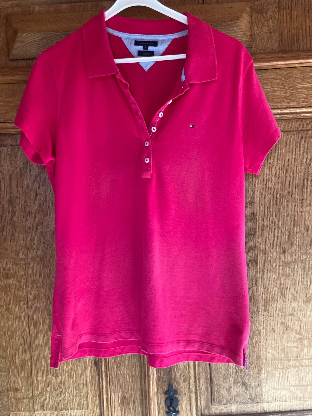TOMMY HILFIGER SLIM FIT SHIRT mt XL, Maat 46/48 (XL) of groter, Ophalen of Verzenden, Zo goed als nieuw, Korte mouw