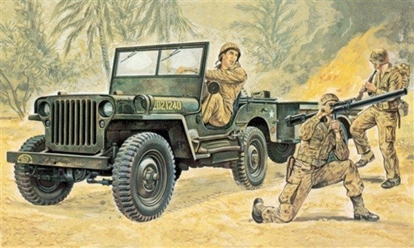 Italeri Willys MB Jeep with Trailer ITA-0314 1/35, Italeri, 1:32 tot 1:50, Nieuw, Ophalen of Verzenden