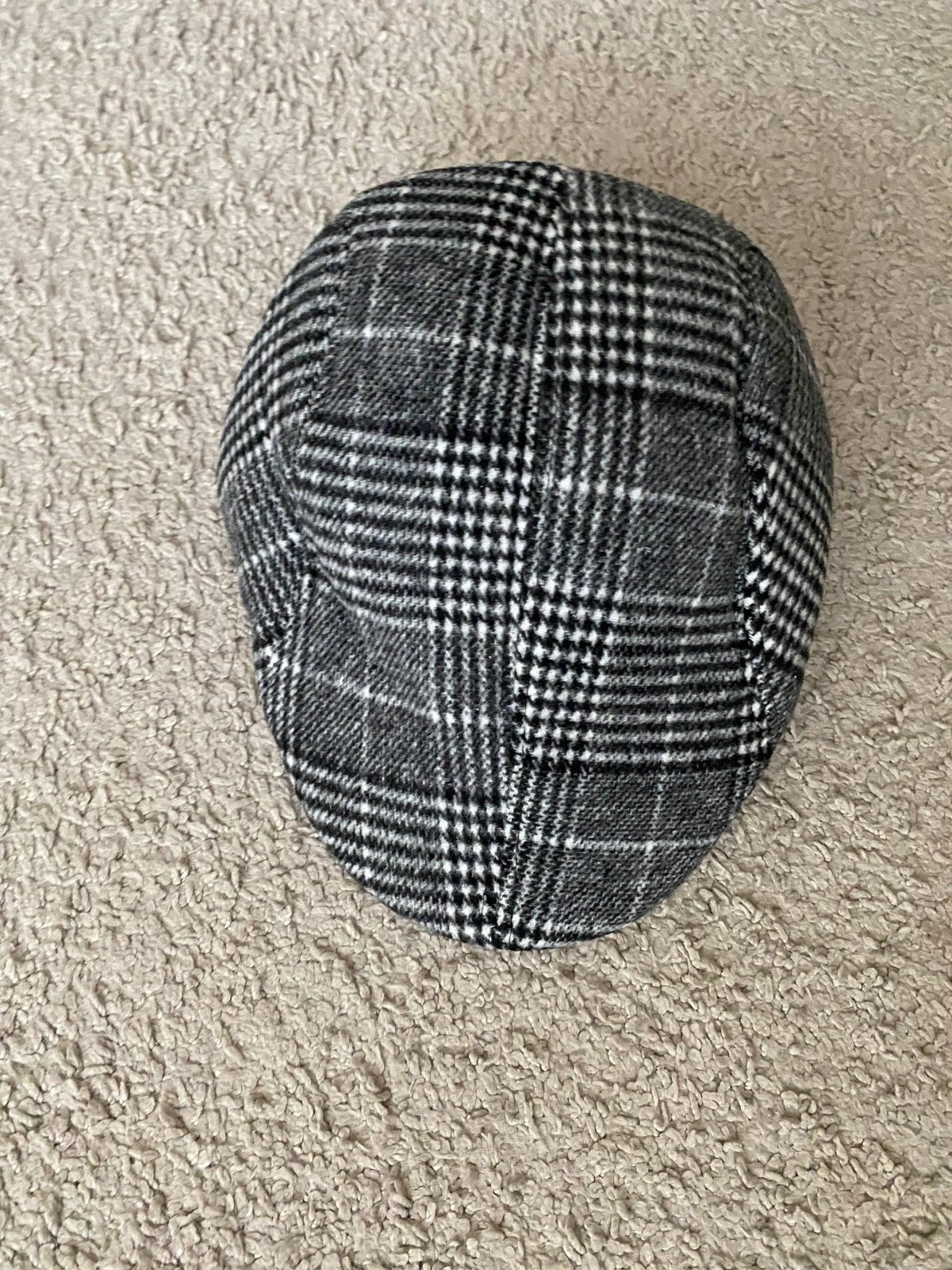 Heren Pet / Flat Cap – Grijs Geruit, Ophalen, Zo goed als nieuw, 58 of 59 cm (L, 7¼ of ⅜ inch), Pet