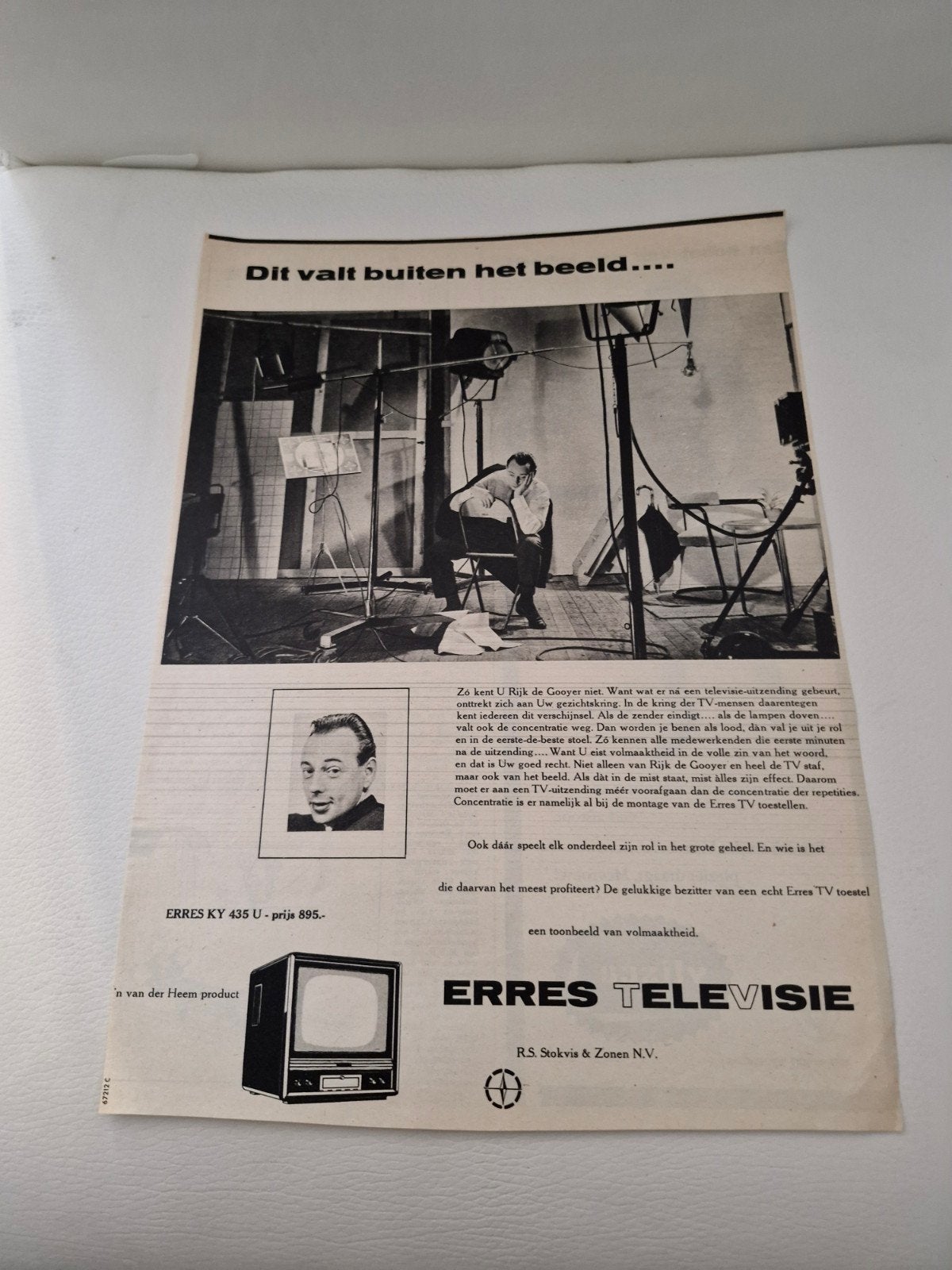 Vintage Erres Televisie Advertentie - Rijk de Gooyer, Ophalen of Verzenden
