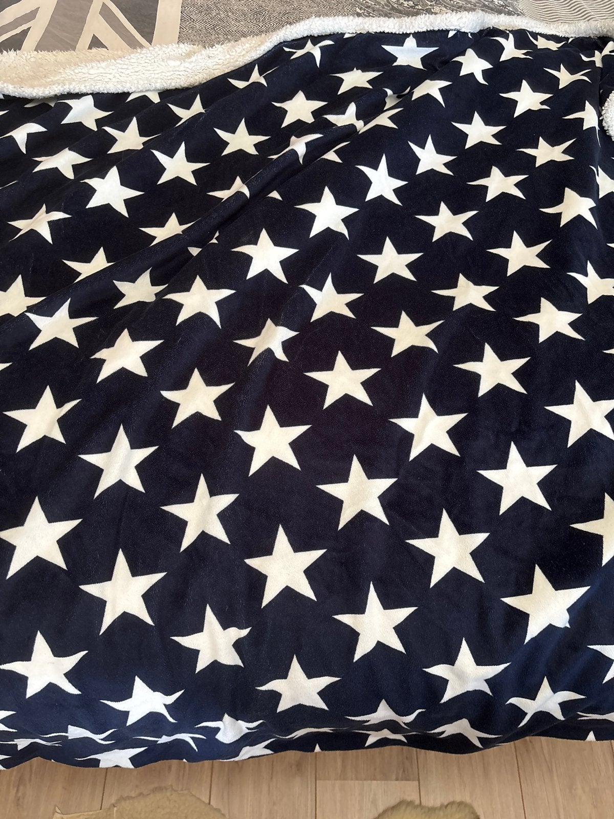 Sterren Plaid - Fleece Deken met Teddy Voering, Gebruikt, Ophalen of Verzenden, Blauw, Fleece