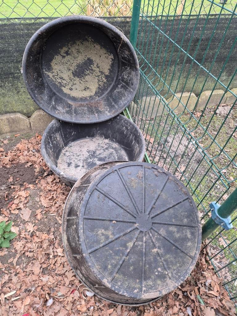 3x stevige ronde plastic bakken, Tuin en Terras, Ophalen, Kunststof, Gebruikt, Rond