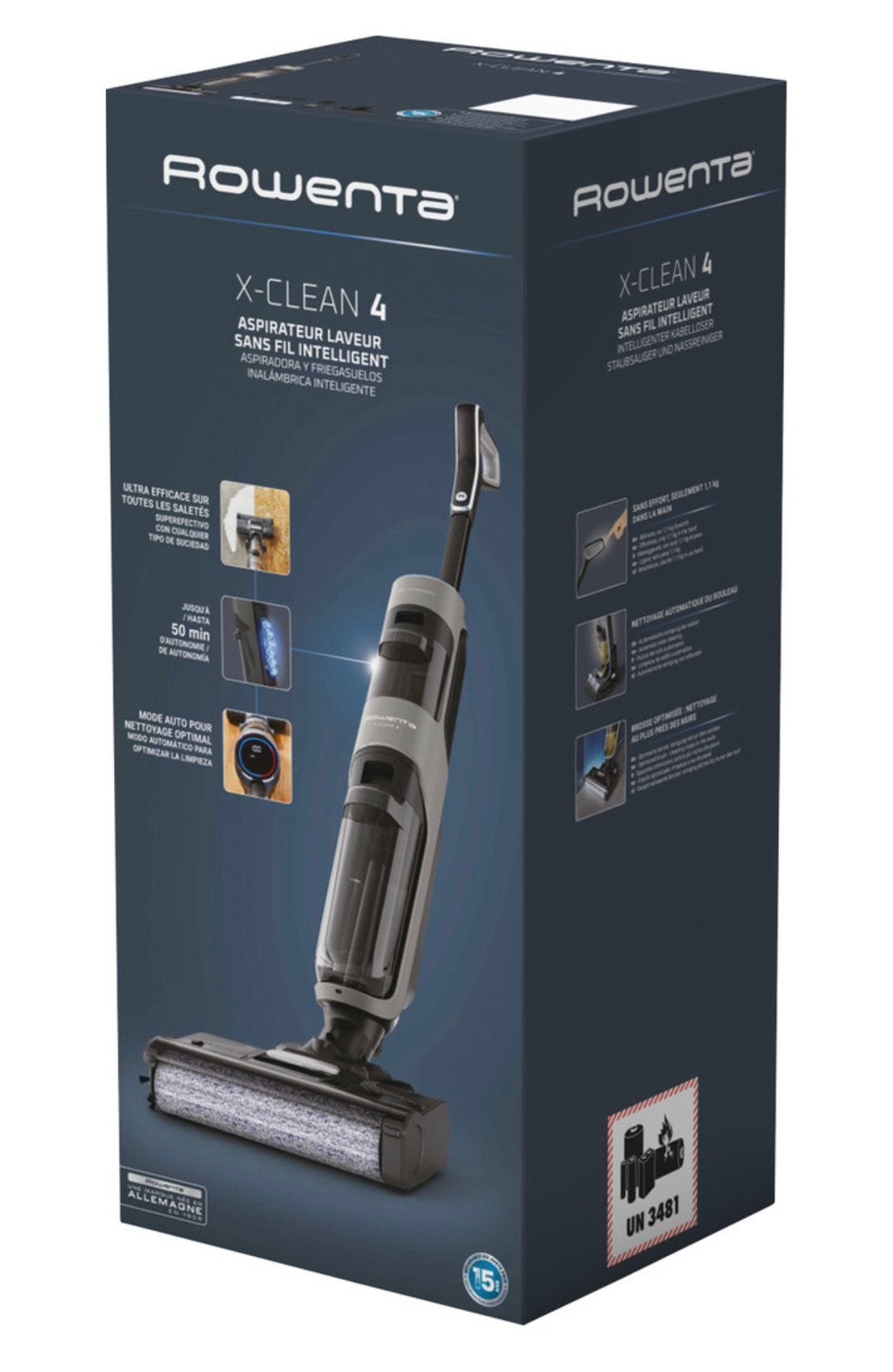 Z.g.a.n. Rowenta X-Clean 4 dweil-stofzuiger in 1, Regelbare zuigkracht, Ophalen of Verzenden, Zo goed als nieuw, Combi-reiniger