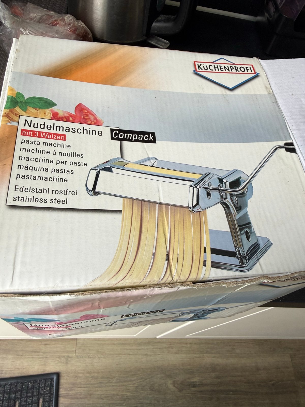 Pastamaker  Kuchenprofi Nudelmaschine - RVS Pastamachine, Ophalen of Verzenden, Metaal, Pastamachine, Overige merken