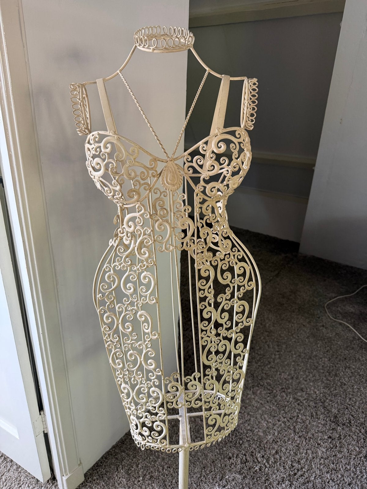 Decoratieve paspop metaal, crème/wit, 150 cm, Huis en Inrichting, Woonaccessoires | Overige, Zo goed als nieuw, Metaal, Wit, Ophalen