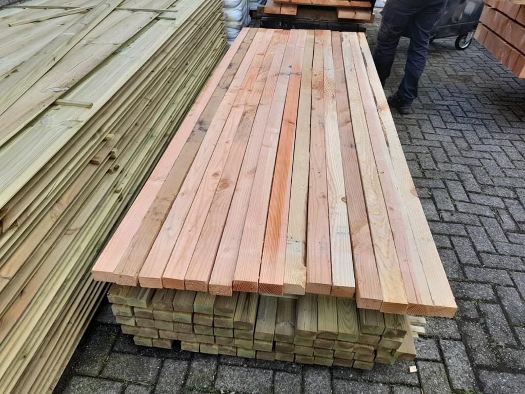 Douglas regels 5x7x300 cm, B-keus, liggers, balken, balk, Ophalen, Nieuw, 250 cm of meer, Balken