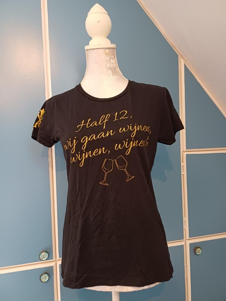 T-shirt met opdruk, maat S, Zwart, Ophalen of Verzenden, Korte mouw, Maat 36 (S)