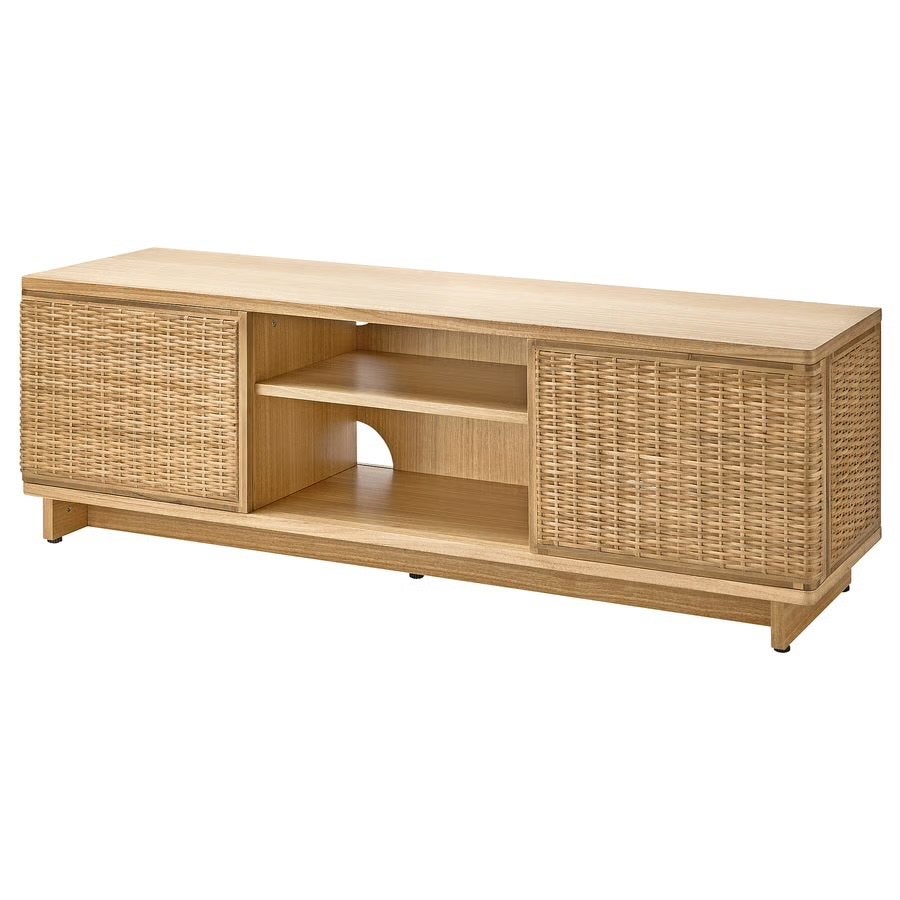 TV-meubel met rotan deuren - Zo goed als nieuw, 150 tot 200 cm, Ophalen of Verzenden, Zo goed als nieuw, Minder dan 100 cm